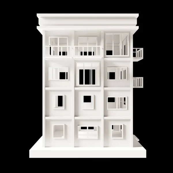 Bílý Dům Moderní Styl Patrový Model Architektura Vyrobeno Papíru Nízko — Stock fotografie