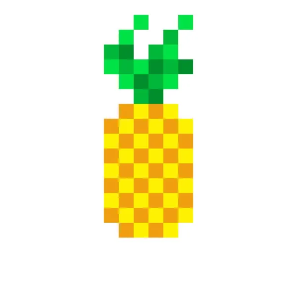 Pineapple Pixel Art Vector Illustration Pineapple Pixel Art — Wektor stockowy