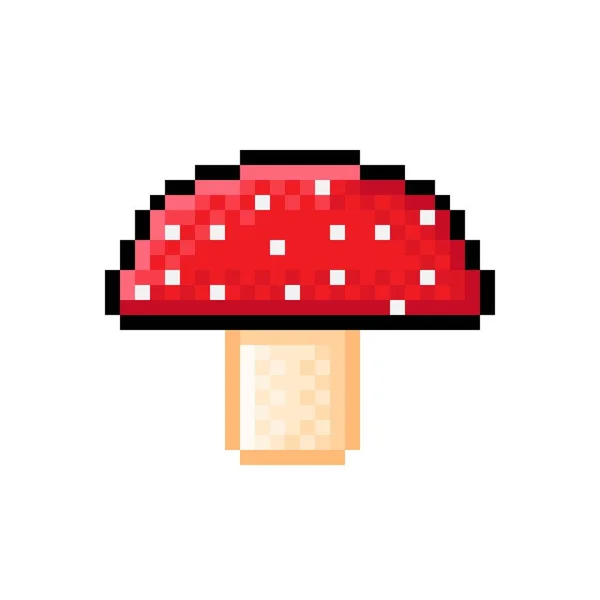 Pixel Art Fungo Funghi Pixel Carini Illustrazione Vettoriale — Vettoriale Stock