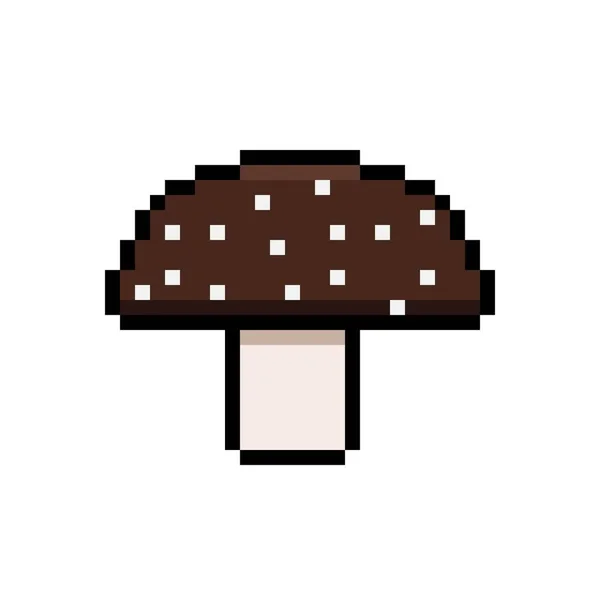 Funghi Pixel Carini Illustrazione Vettoriale Funghi Pixel Art — Vettoriale Stock