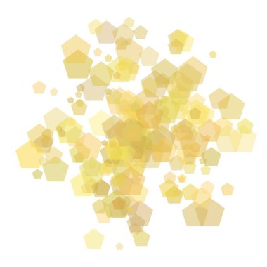 Sarı soyut beşgenler, rastgele arkaplan