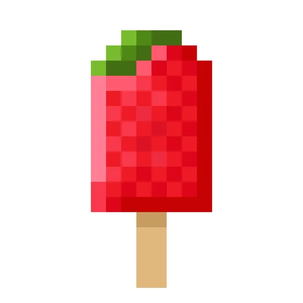 Pepper Ice Cream Stick Pixel Art Vector Illustration — ストックベクタ