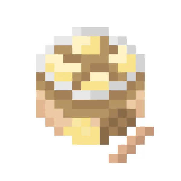Coffee Vanilla Ice Cream Cup Pixel Art Vector Illustration — Stockvektor