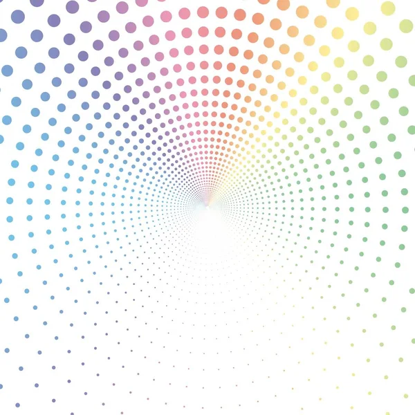 Rainbow Pastel Dot Circle Halftone White Background Vector Illustration — Vetor de Stock