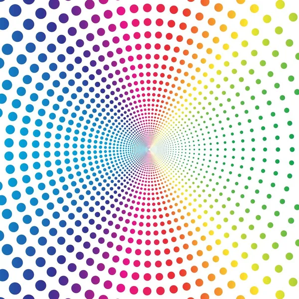 Rainbow Dot Circle Halftone White Background Vector Illustration — Image vectorielle