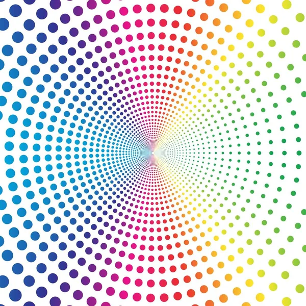 Rainbow dot circle halftone on the white background. Vector illustration.