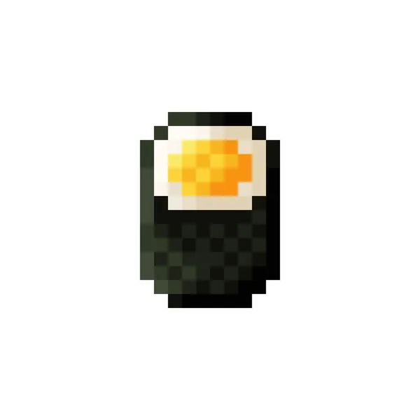 Sweet Egg Sushi Pixel Art Vector Illustration —  Vetores de Stock