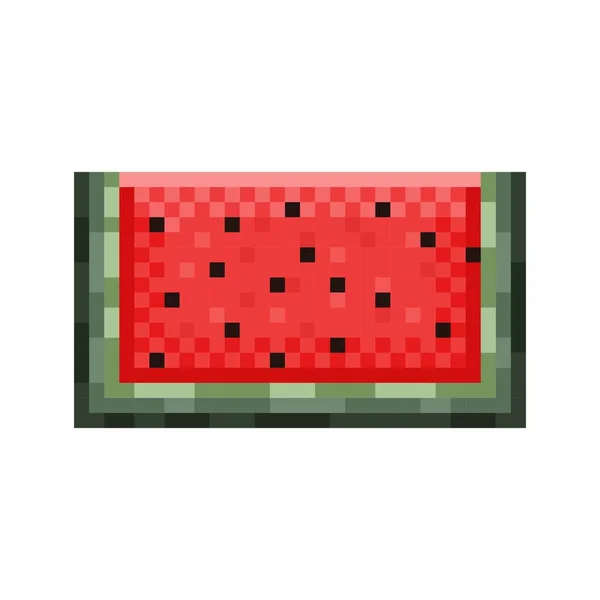 Watermeloen Snijdt Pixel Kunst Vectorafbeelding — Stockvector