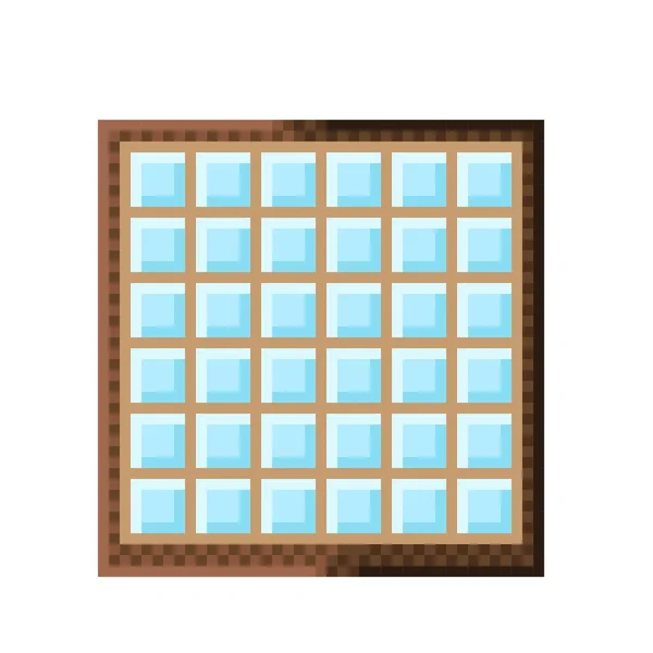 Raampictogram Pixelkunst Ramen Voor Spelletjes Vector Illustratie Houten Etalage Pixel — Stockvector