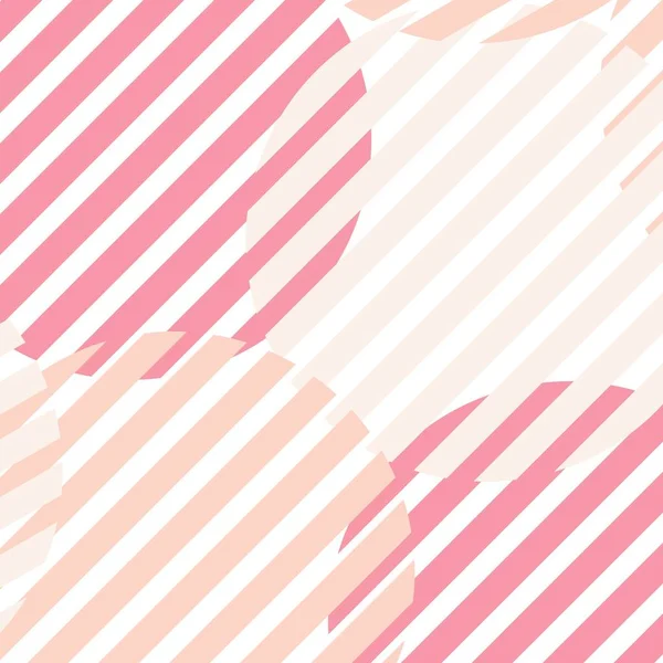 Abstract Pink Cream Pastel Circles Striped White Background Vector Illustration — ストックベクタ
