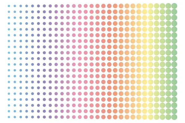 Rainbow Pastel Circles Gradient Halftone Background Vector Illustration — Stok Vektör