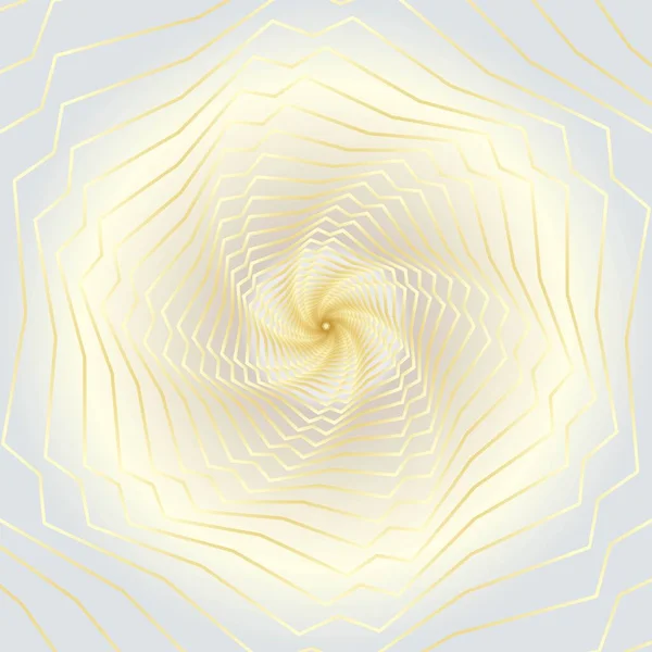 Distorted Abstract Lines Wireframe Tunnel Gold Wave Spiral Wavy Lines —  Vetores de Stock