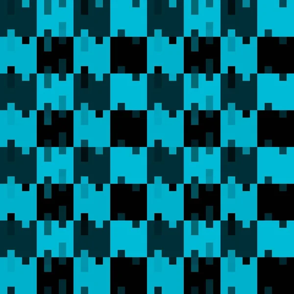 Modrá Černá Mozaika Šachovnice Bezešvé Vzor Pozadí Vektorová Ilustrace — Stockový vektor