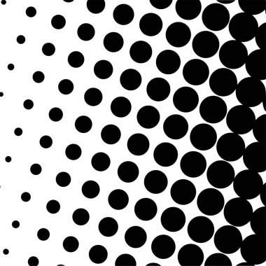 Siyah daireler, yarım ton eğimli arka plan. Vektör illüstrasyonu.