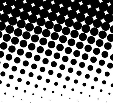 Siyah daireler, yarım ton eğimli arka plan. Vektör illüstrasyonu.