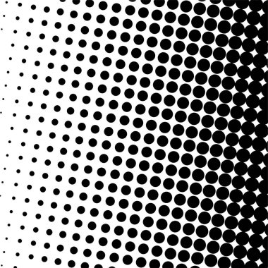 Siyah daireler, yarım ton eğimli arka plan. Vektör illüstrasyonu.