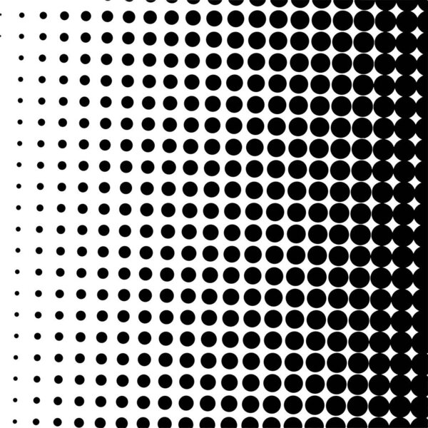 Black circles, gradient halftone background. Vector illustration.