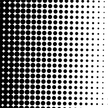 Siyah daireler, yarım ton eğimli arka plan. Vektör illüstrasyonu.