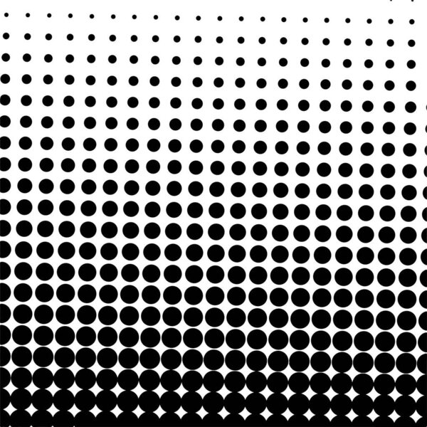 Black circles, gradient halftone background. Vector illustration.