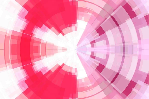 White and pink abstract technology circle tunnel background.