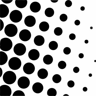 Siyah daireler, yarım ton eğimli arka plan. Vektör illüstrasyonu.