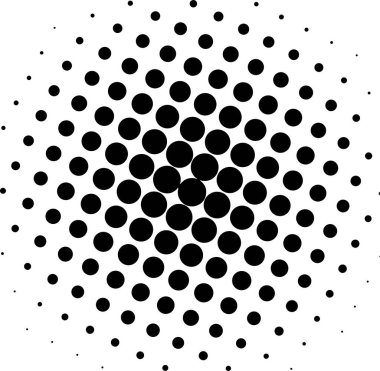 Siyah daireler, yarım ton eğimli arka plan. Vektör illüstrasyonu.