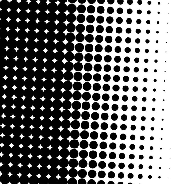 White and black circles, gradient halftone background. Vector illustration.