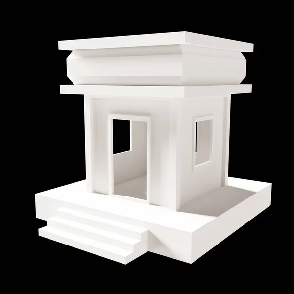Casa Branca Estilo Moderno Modelo Andar Arquitetura Feito Papel Baixa — Fotografia de Stock