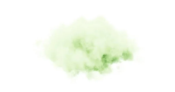 Green Cloud White Background Rendering — Stockfoto