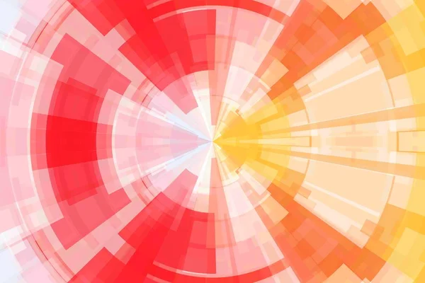 Red and yellow abstract technology circle tunnel background.