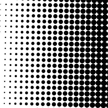 Beyaz ve siyah daireler, yarım ton eğimli arkaplan. Vektör illüstrasyonu.