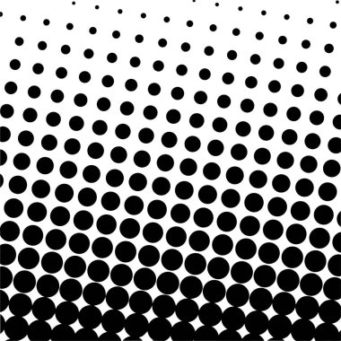 Beyaz ve siyah daireler, yarım ton eğimli arkaplan. Vektör illüstrasyonu.