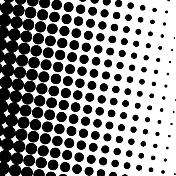 White and black circles, gradient halftone background. Vector illustration.