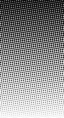 Beyaz ve siyah daireler, yarım ton eğimli arkaplan. Vektör illüstrasyonu.