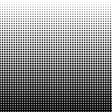 Beyaz ve siyah daireler, yarım ton eğimli arkaplan. Vektör illüstrasyonu.