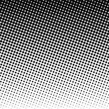 Beyaz ve siyah daireler, yarım ton eğimli arkaplan. Vektör illüstrasyonu.