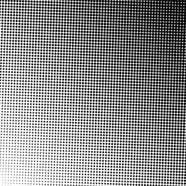 Beyaz ve siyah daireler, yarım ton eğimli arkaplan. Vektör illüstrasyonu.