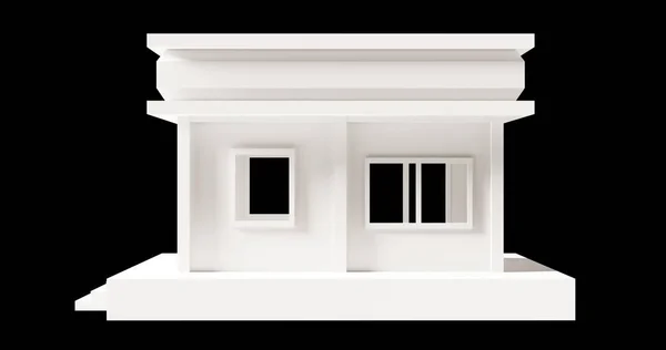 Bílý Dům Moderní Styl Jednopodlažní Model Architektura Vyrobeno Papíru Nízký — Stock fotografie