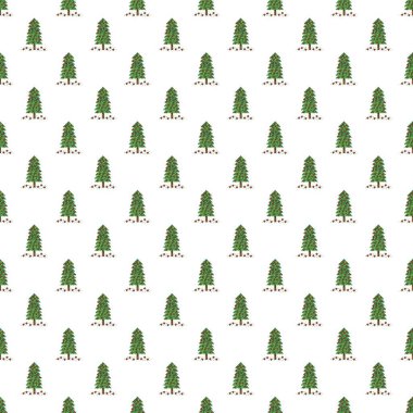 Christmas trees pattern pixel art. Seamless pattern. Pixel art Christmas trees pattern. 