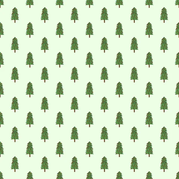 Christmas Trees Pattern Pixel Art Seamless Pattern Pixel Art Christmas — Archivo Imágenes Vectoriales