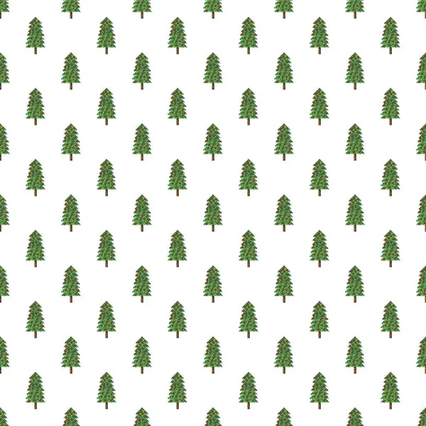 Christmas Trees Pattern Pixel Art Seamless Pattern Pixel Art Christmas — Vector de stock