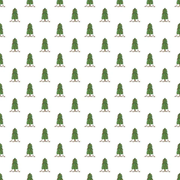Christmas Trees Pattern Pixel Art Seamless Pattern Pixel Art Christmas — Stockový vektor