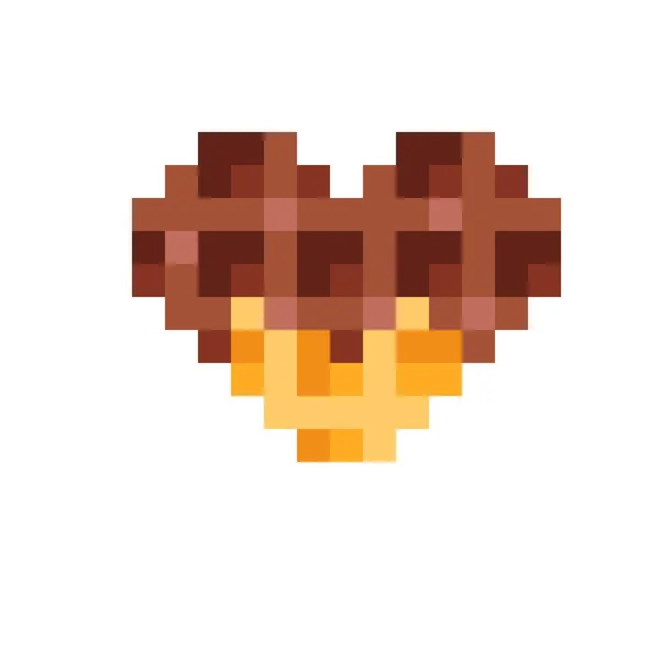 Heart Waffle Pixel Art Vector Illustration Valentine Day — стоковый вектор