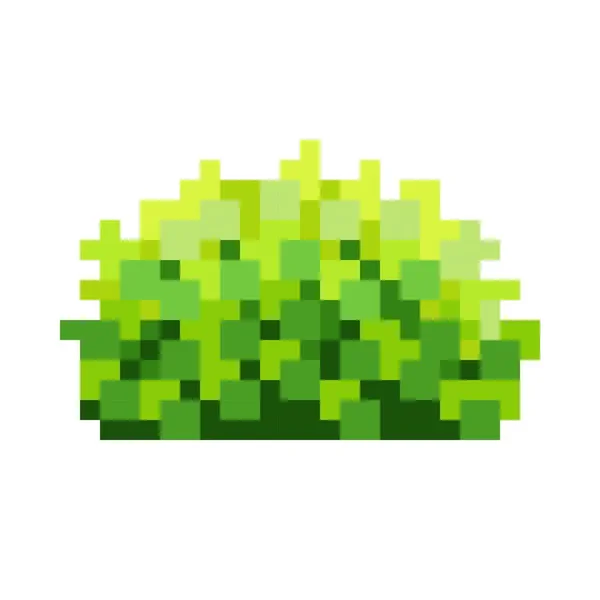 Green Bush Pixel Art Decorative Bush Pixel Art Vector Illustration — Stock vektor