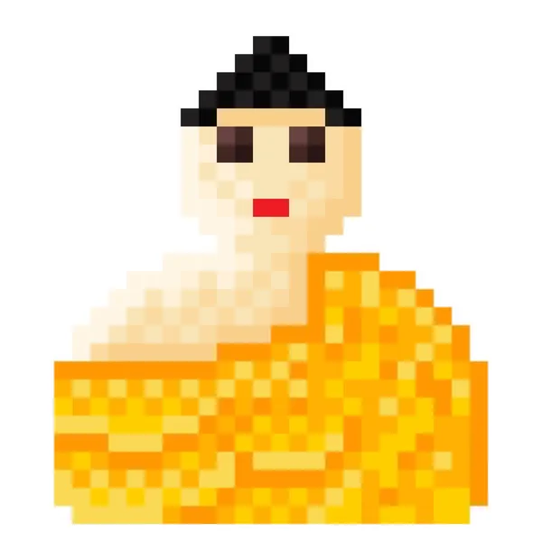 Buddhism Pixel Art Buddha Icon Pixel Art Style Pixel Art — Stok Vektör