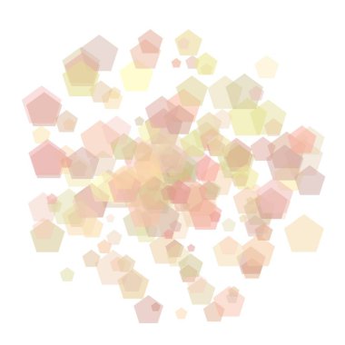 Sarı, turuncu ve pembe soyut beşgenler, rastgele arkaplan.