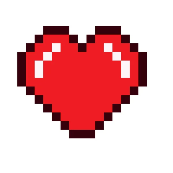 Heart Pixel Art Vector Illustration Valentine Day — 스톡 벡터