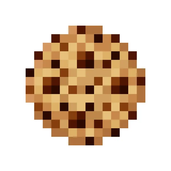 Σοκολάτα Μπισκότα Pixel Τέχνη Εικόνα Διανύσματος — Διανυσματικό Αρχείο