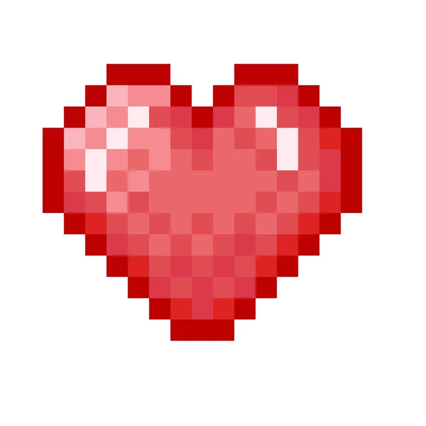 Heart Pixel Art Vector Illustration Valentine Day — Stockvektor