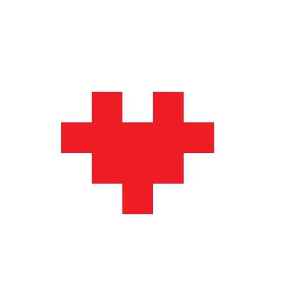 Heart Pixel Art Vector Illustration Valentine Day — Vector de stock